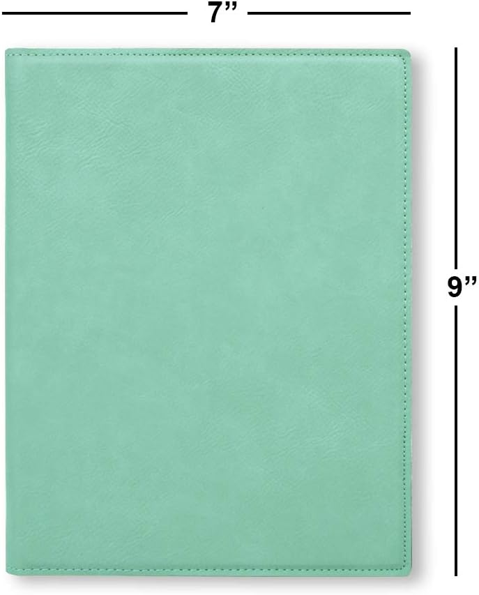 Small 7" X 9" Portfolio Notepad, Monarch Butterfly, Personalized Engraving Included (Teal)
