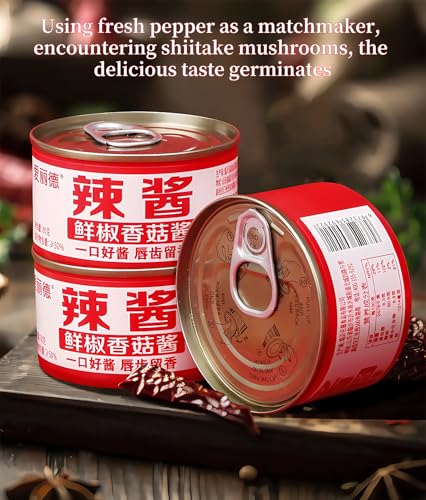 MKSDDF-Crispy Chili Oil-Paste 80g X3 Würzig-Pikante Champignon | Vegan | Schnelle Würzsoße Chinesisches Lebensmittel Dip-Sauce– kann mit Porridge, Nudeln,Teigtaschen,Reis
