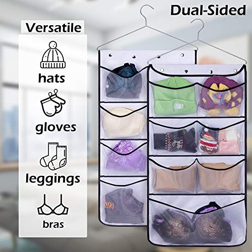 image for MISSLO Durable Hanging Closet Double Sided Bra Stocking Clothes Socks 