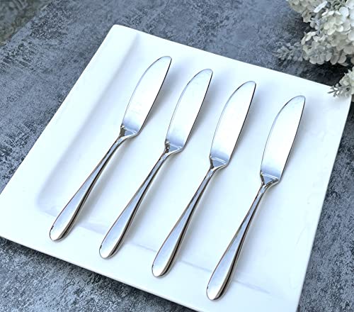 Lista de Cuchillos de postre Top 5. 50 Pretihome Juego de 4 cuchillos de mantequilla, cuchillo de paté esparcidor de queso, fuerte pesado, material de seguridad alimentaria de acero inoxidable 18/10, SUS 304# mango...