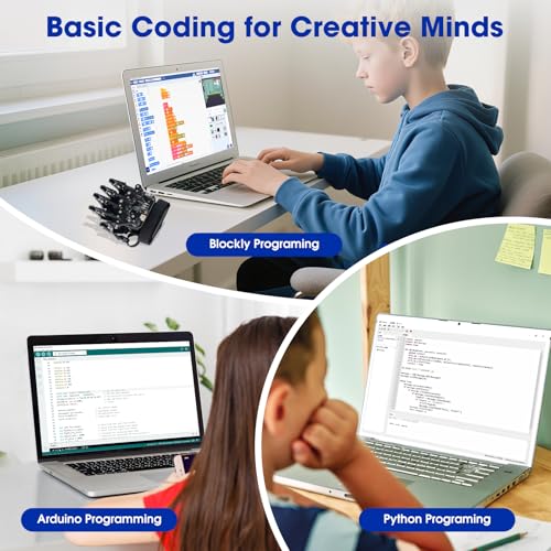 Image of ESP32 Motion-Sensing Glove Supports Arduino, ACECode & Python,DIY Robotic Mechanical Hand STEM Toy Starter Kit Five Fingers Arm for Robot Kit Control, Science /Coding /Programming Set