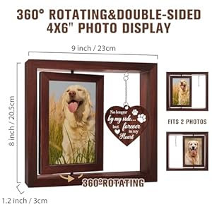 Vetbuosa Dog in Heaven Memorial Picture Frame,Loss of Dog Sympathy Gift, Dog Memorial Gifts for Loss of Dog, Dog remembrance Gift,Rotating Wooden Dog Picture Frame 4x6 Photo Vetbuosa Dog in Heaven Memorial Picture Frame Christmas in HeavenLoss of Dog Sympathy Gift Dog Memorial Gifts for Loss of Dog Dog remembrance GiftRotating Wooden Dog Picture Frame 4×6 Photo