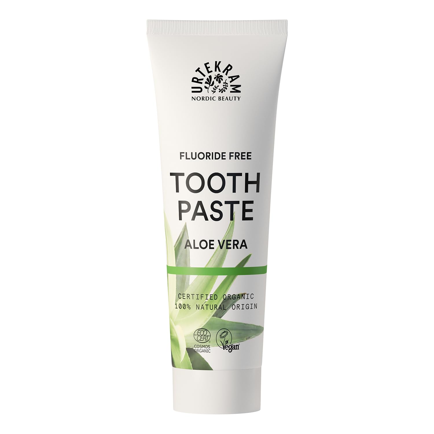 Aloe Vera Toothpaste, Fluoride-Free, 100% Organic, Vegan, Natural Ingredients, Gentle Oral Care, 75ml
