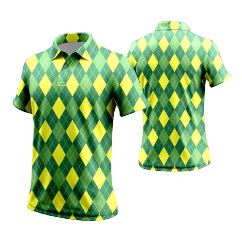 Polo para hombre con estampado divertido de los 80s y 90s de golf, manga corta, Dry Fit Performance miniatura 3