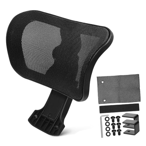 DECOMELODY 調節可能オフィスチェアヘッドレスト 高さ対応 メッシュサポートクッション 快適な首枕 取付簡単 ゲーミング兼用ユニバーサルデザ