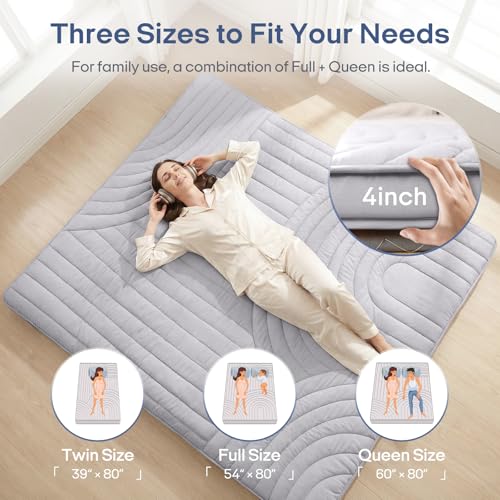Image of ZonLi Japanese Floor Mattress Futon Mattress Full Size 4 Inch Thick