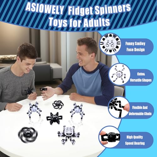 Transformable Fidget Spinners Toys for Adults Anxiety,Sensory Toy for Teens and Kids ADHD Autism Relief Stress,Cool Fingertip Gyros Party Favors Gift for Boy Girls Birthdays Stocking Stuffers