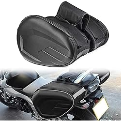 Foreverup Alforjas traseras para motocicleta, alforjas para motocicleta, alforjas traseras, maletines laterales para motocicleta, bolsa de poliuretano resistente al agua, 36 – 58 L, color negro