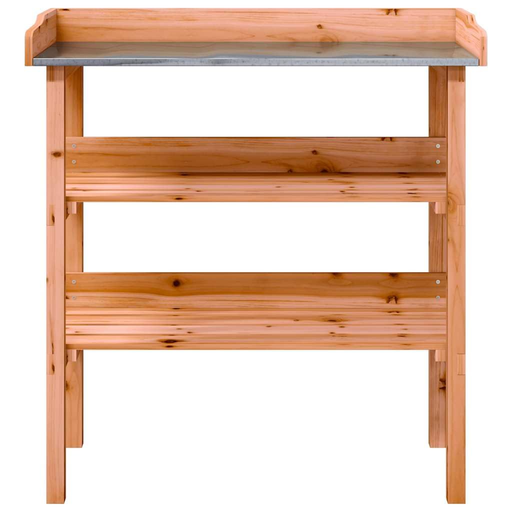 vidaXL Table à Plantes avec Étagère, Support de Pots de Fleurs, Présentoir à Plantes, Support à Plantes Jardin, Marron Bois de Sapin