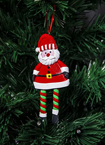 Christmas Tree Hanging Decorations Santa Snowman Reindeer Xmas Tree Wall Home Décor Ornaments 12pcs Set, 13x6cm - Image 3