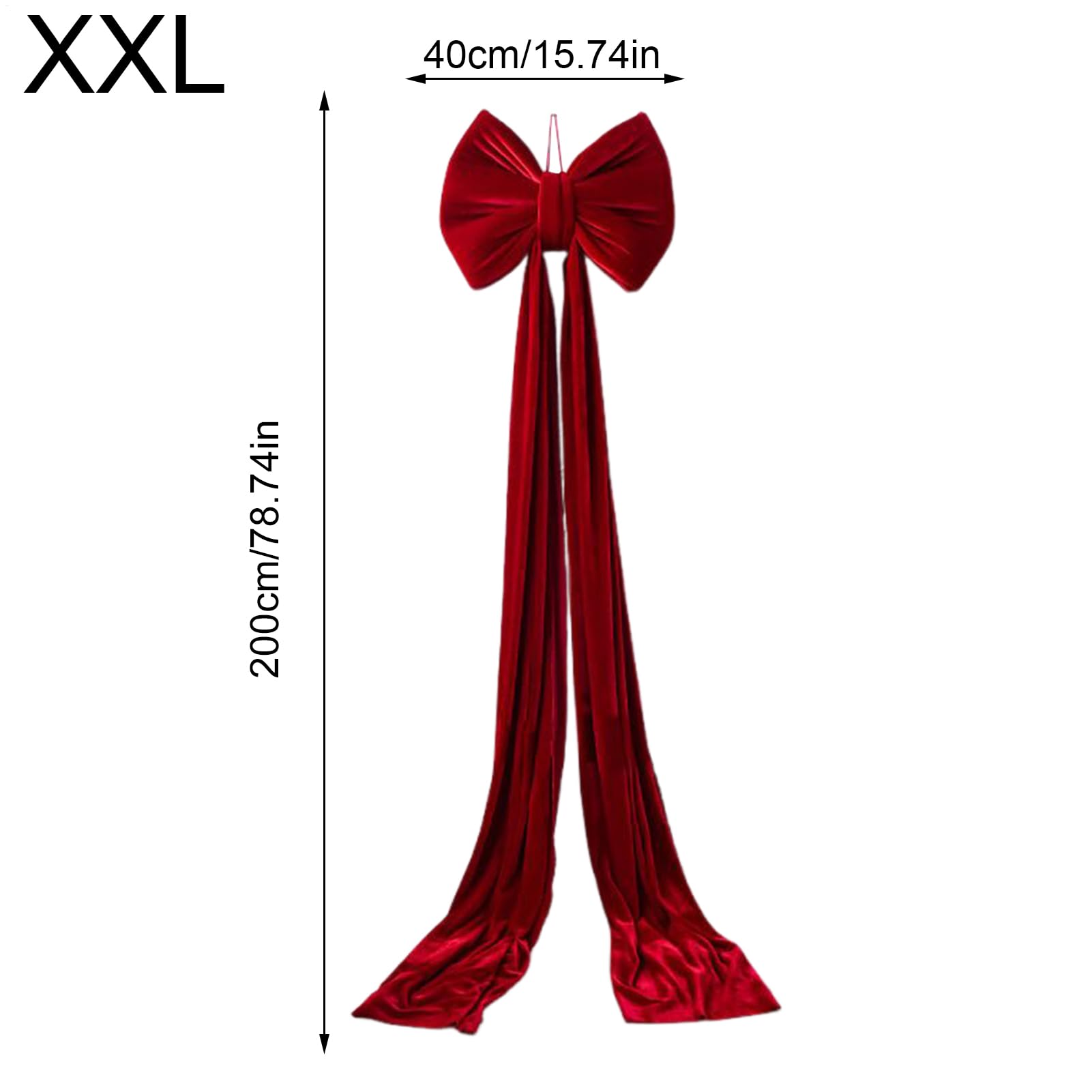 Extra große Weihnachtsbaumspitze aus Samt, Schleife, 80/110/160/180/200 cm, riesige rote Schleifen, Baumspitze, Weihnachtsdekoration für Zuhause, Hochzeit, Party-Dekoration