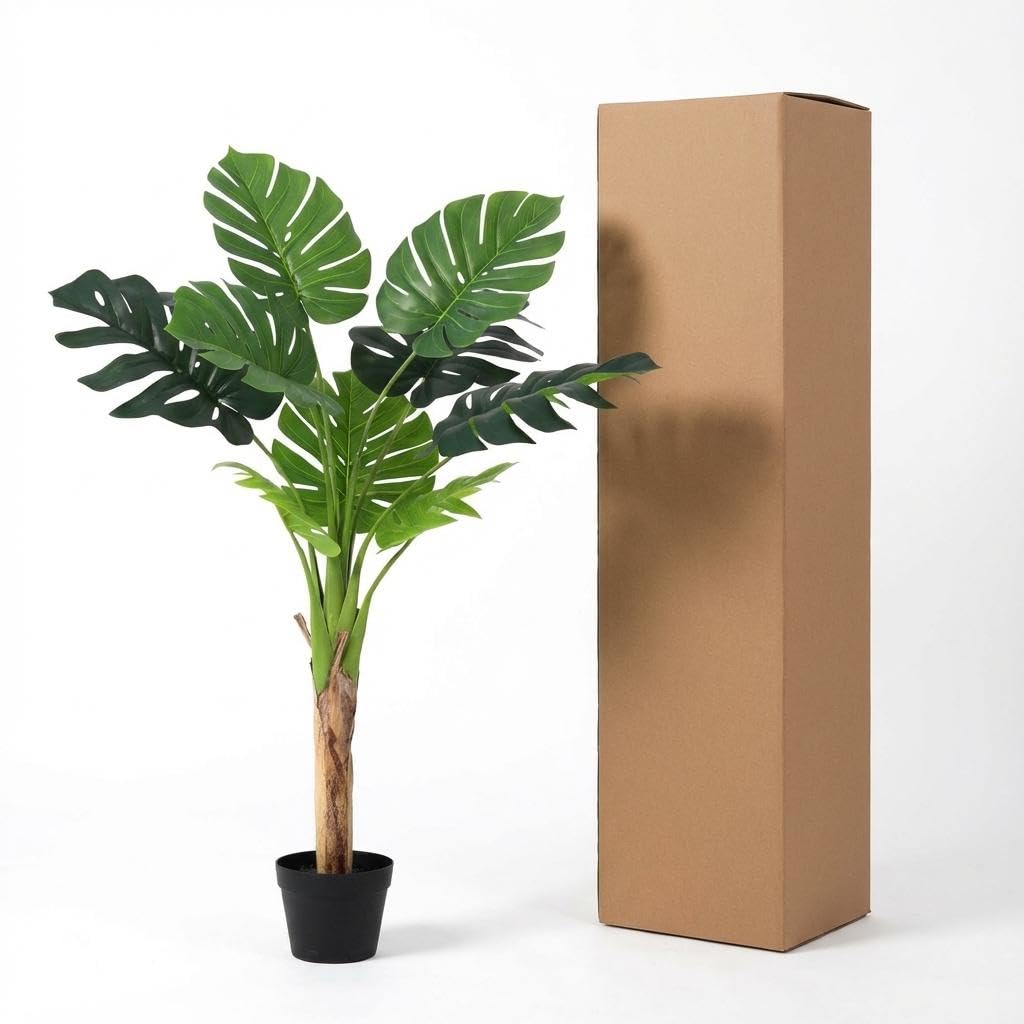 Monstera Deliciosa sztuczna roślina 120 cm – duża roślina dekoracyjna – bez pielęgnacji roślina pokojowa do salonu, biura i recepcji