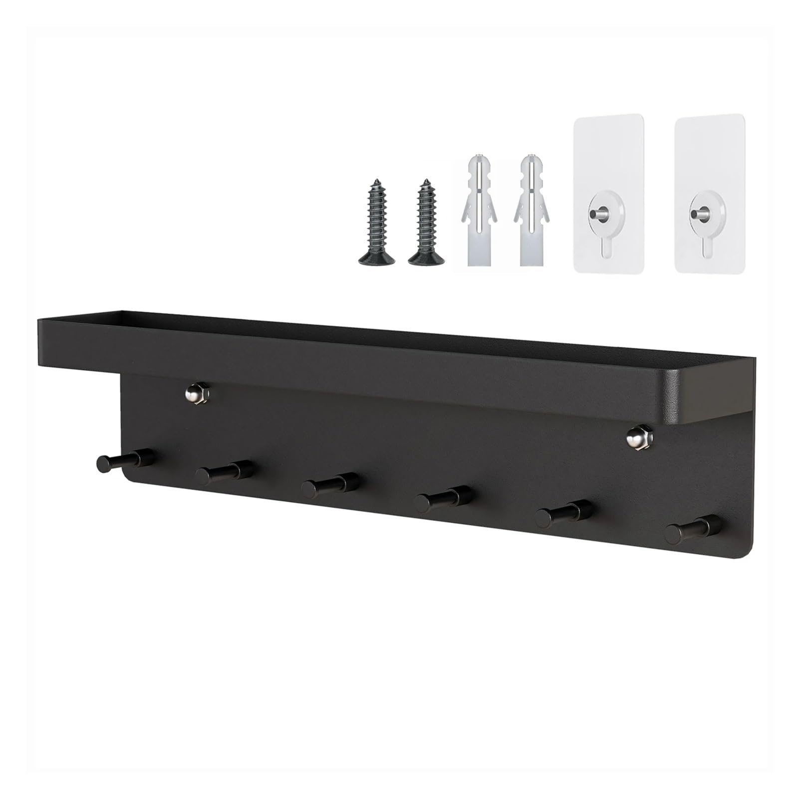 Rohcghc Black Coat Rack, Wall Hooks(Black)