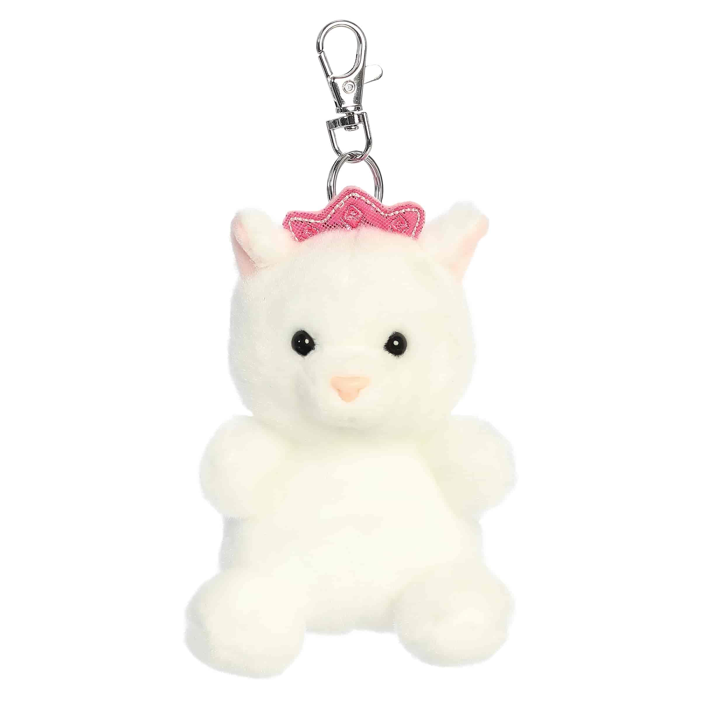 Aurora Adorable Palm Pals Priscilla Princess Kitty Clip-On - Zabawny pluszowy kolekcjonerski dla dzieci i dorosłych kolekcjonerów - idealny do dekoracji pokoi i prezentów urodzinowych - biały 10 cm
