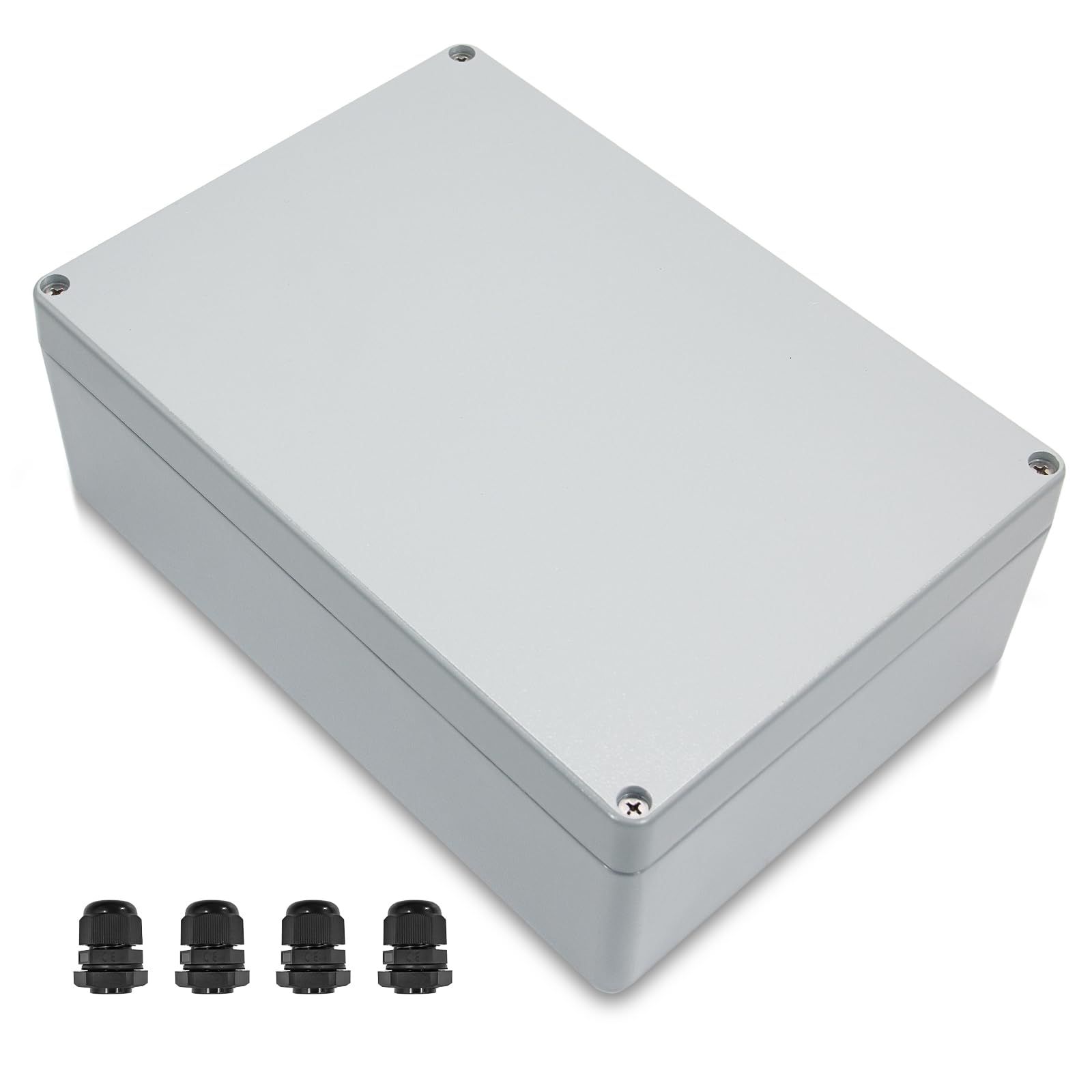 Waterproof Electrical Junction Box 11.81“ x 8.27” x 3.94" D Aluminum Alloy Enclosure Project Box Dustproof Waterproof IP66 Aluminum Alloy Metal
