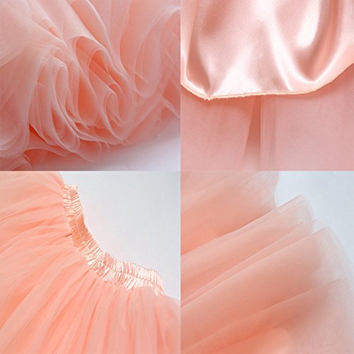 Women Tulle Skirt Adult 7 Layered Pleated Tutu Skirt A Line Knee Length Petticoat Girl Prom Party Skirt4