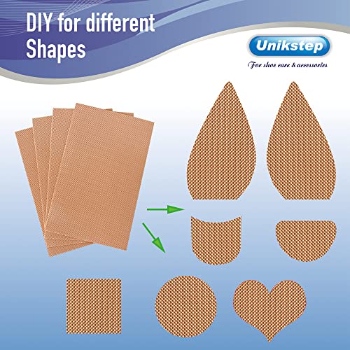 Image of UNIKSTEP 4 Pieces Shoe Sole Protectors, Shoe Bottom and Heel Anti Slip Grip Pads, Self Adhesive Non Skid Noise Reduction Sticker (Khaki)