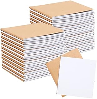 Belle Vous 48 Pack Unlined Brown Cover Kraft Notebook/Journals - 10.5 x 10.7cm (4.13 x 4.21 Inches) - 48 pages/24 Sheets - Square Note Books for Travel & Office