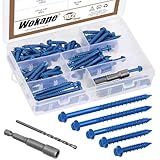 Wokape 102PCS Kit d'ancrage à vis hexagonale à fentes 1/4
