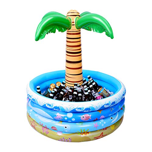 Toyvian Inflatable Palm Tree Cooler, Floating Water Pool Cooler for Summer Pool Party, Beach Party and Hawaiian Party