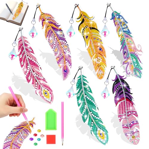 Jovicos Arts and Crafts Kits, Gift for Girls Age 7 8 9 10, DIY Diamond Art Kits with Crystal Pendant