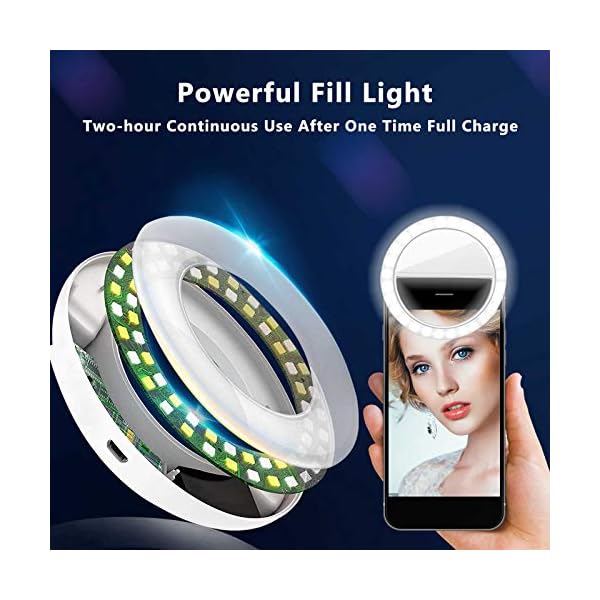 2PCS Selfie Licht Handy mit 28 LED Dimmbare Ringlicht und 3 Helligkeitsstufen Ringlicht Laptop Videokonferenz Licht USB… – Bild 3