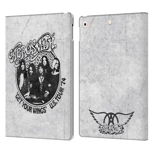 iPad 10.2 étui portefeuille cuir Aerosmith housse protection noir