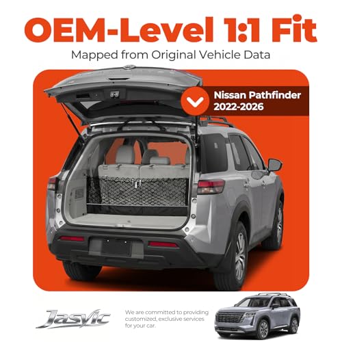 Image of 3-Layer Cargo Net for Nissan Pathfinder 2022-2026, Zoned Storage Cargo Nets | Trunk Storage Net with Integrated Zippered Storage Bagg, Heavy-Duty Cargo Organizer Netting for Camping, Travel & Daily Use