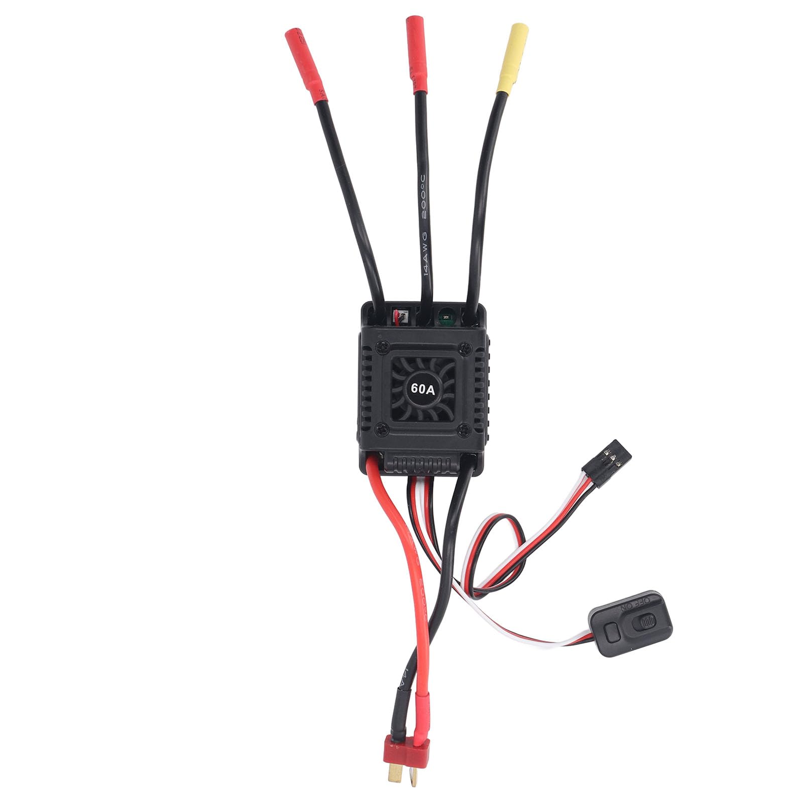 Brushless RC ESC Electronic Speed Controller High Performance Efficiency Smooth Throttle Response for 1/10 1/12 1/14 1/16 RC Cars 2 to 3S Lipo Battery (60A)