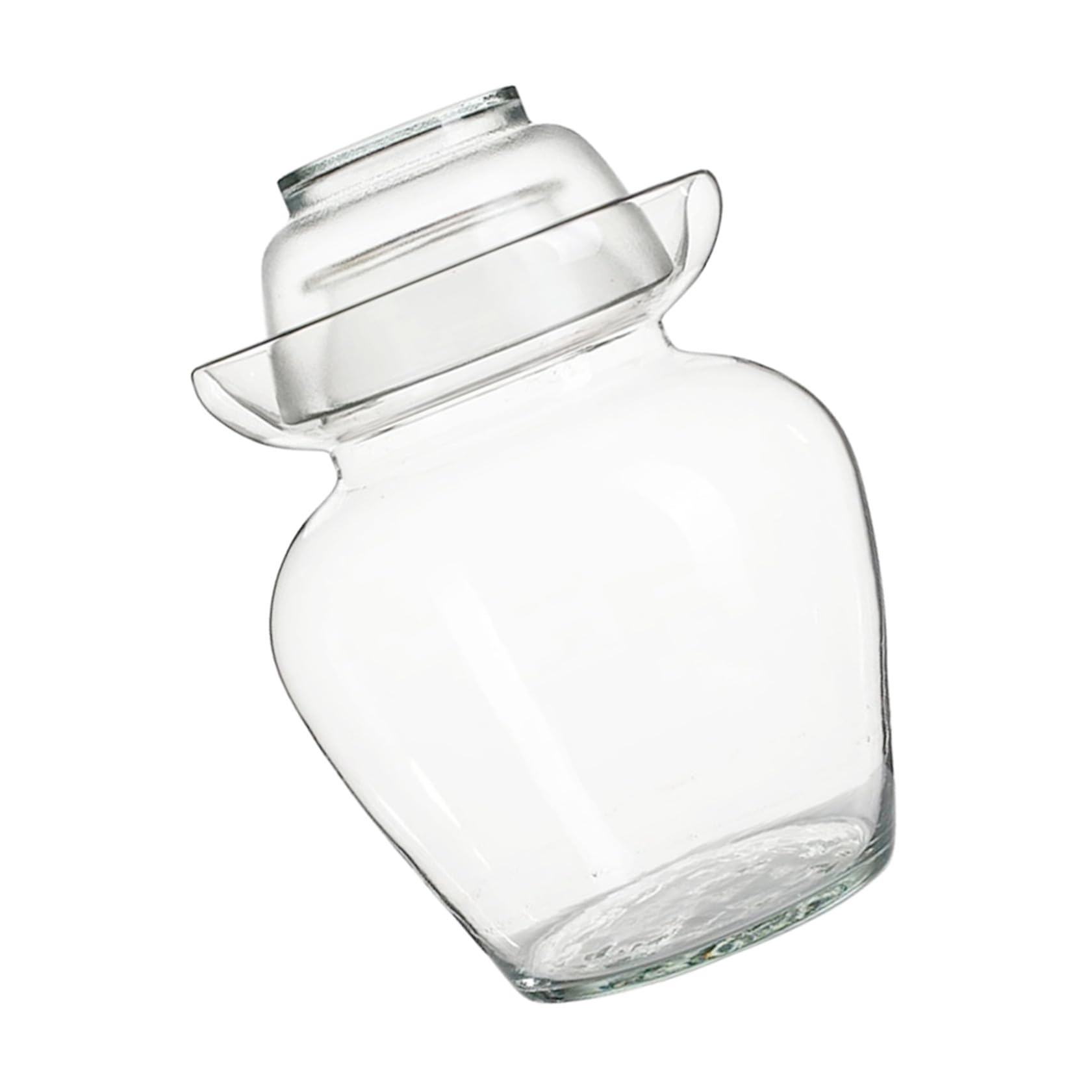 MAGICLULU Gärtopf Glas mit Wasserverschluss und Luftdichtem Deckel Lebensmittelechter Vorratsbehälter für Kimchi und Gemüse Geeignet für Küche und Einlegen