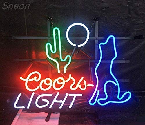 HOLTEEZ Beer Bar 32inx24in Moon Cactus C oor Light Wolf Coyote Neon Sign Beer Bar Pub Man Cave Business Glass Lamp Light DA17