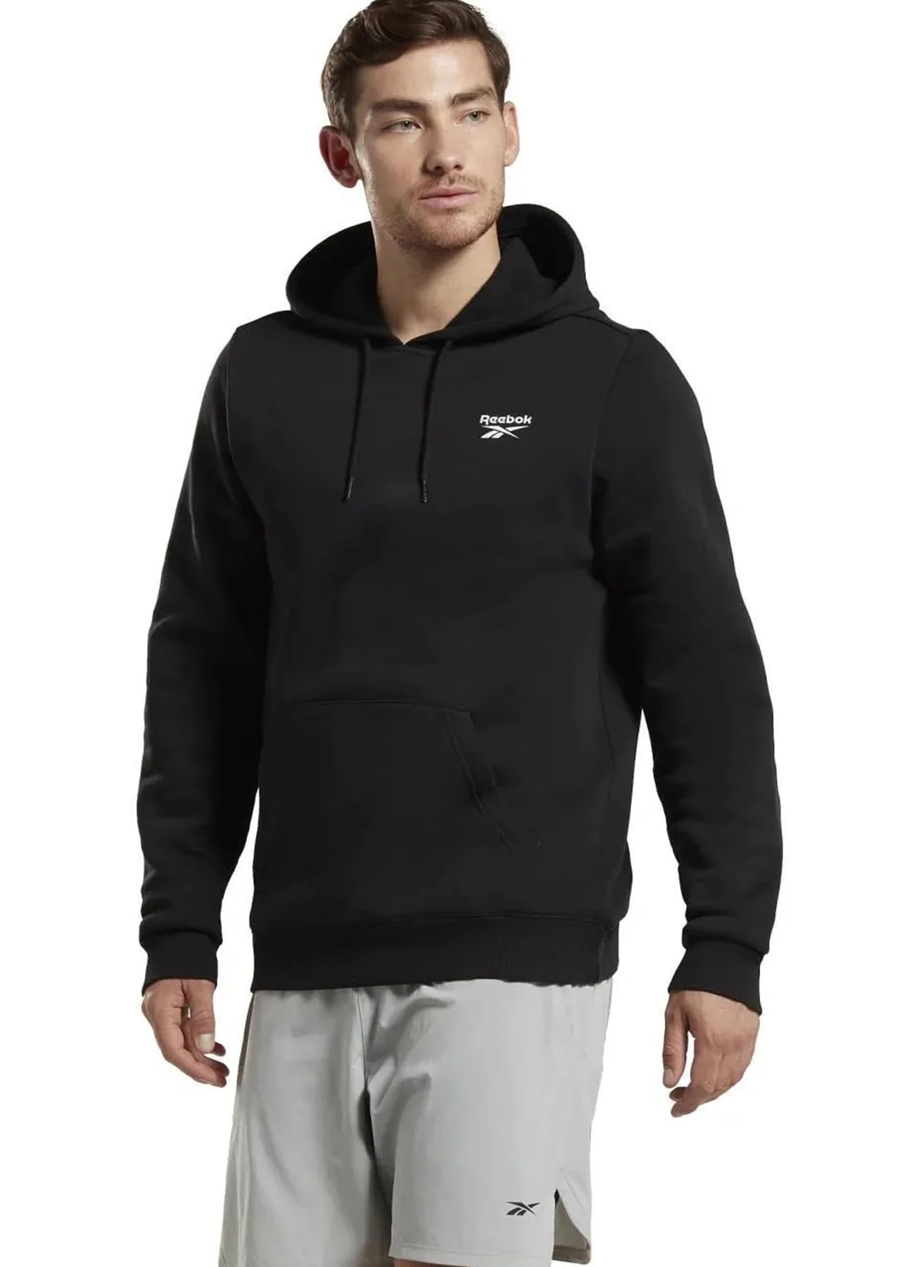 Reebok Men's Identity Fleece Hoodie, Black, L