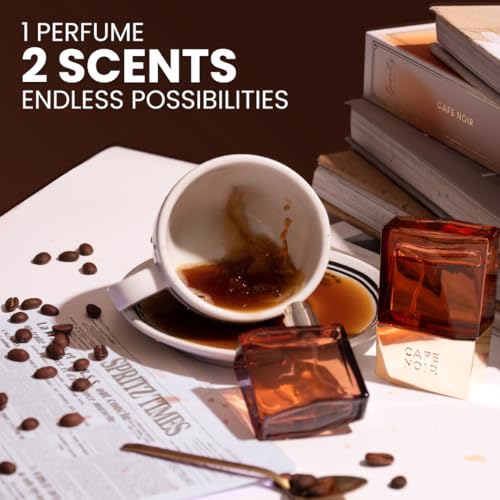 Image of Cafe Noir Long-Lasting Extrait De Parfum I Dual-Chamber with 2 scents I Premium Fragrance with Warm Coffee-inspired Gourmand Notes I Unisex EDP from France I Gift for Man & Woman, 50ml