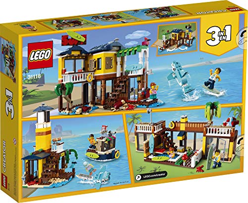 31118 LEGO® Creator 3em1 Casa da Praia de Surfista; Kit de construção (564 peças)