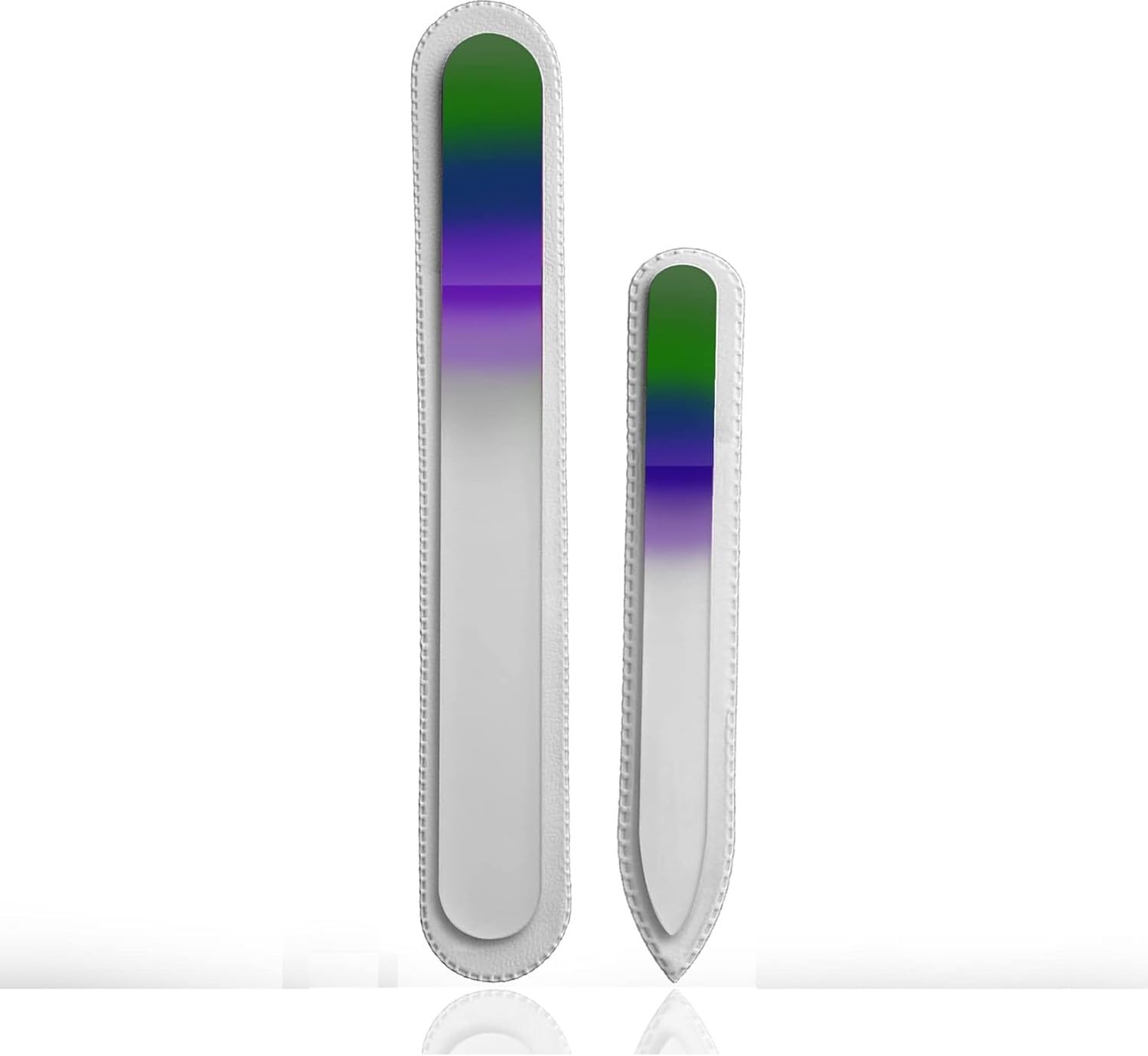 Crystal Glass Nail Files Manicure Set,2PCS Nail File Manicure Pedicure Salon Nail File Glass for Women,Gradient Rainbow Color for Natural Nail Fingernail File- Small,Medium Pedicure File MULTICOLOR-image-22