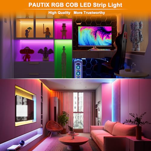 PAUTIX Tira de LED RGB COB 10m con Controlador WiFi Alexa miniatura 6