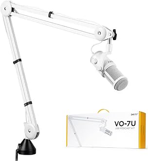 Deity VO-7U Boom Arm Kit USB Dynamic Podcast Microphone with RGB Lights for Game Podcast Stream YouTube (White)