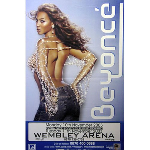 Beyoncé affiche souvenir Wembley Arena 2003 grand poster rétro nostalgie
