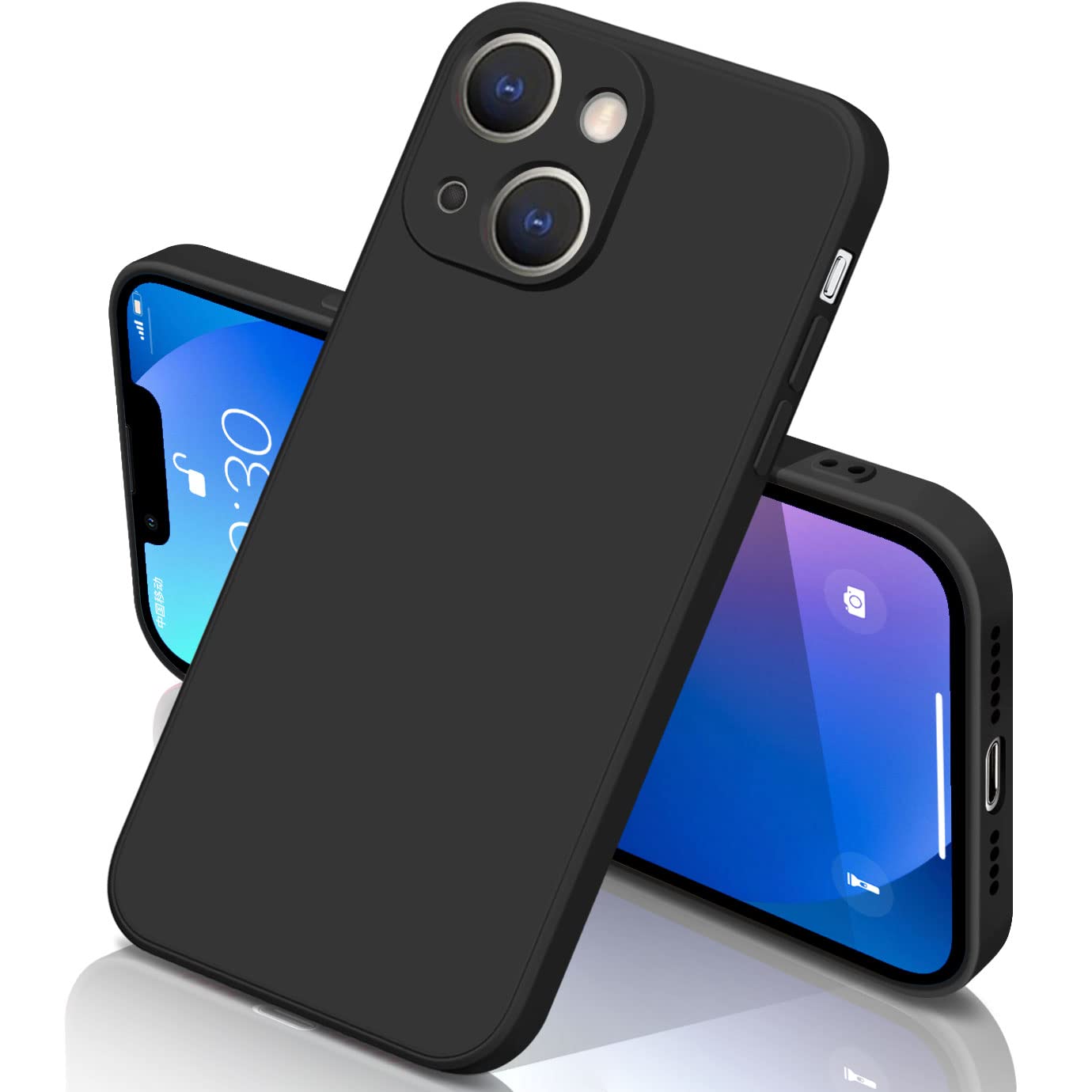 iPhone 13 シリコン ケース 耐衝撃 指紋防止 防汗 ストラップホール付き 軽量で握りやすい カメラ・画面保護