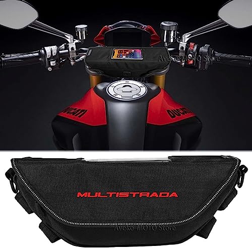 Generico Aveko Borsa da Manubrio per Multistrada 950 1200 1260 V4 V4S Hypermotard 950 Monster 797 821 Borsa da Moto Portatile Impermeabile per Cellulare Borsa da Navigazione per Volante