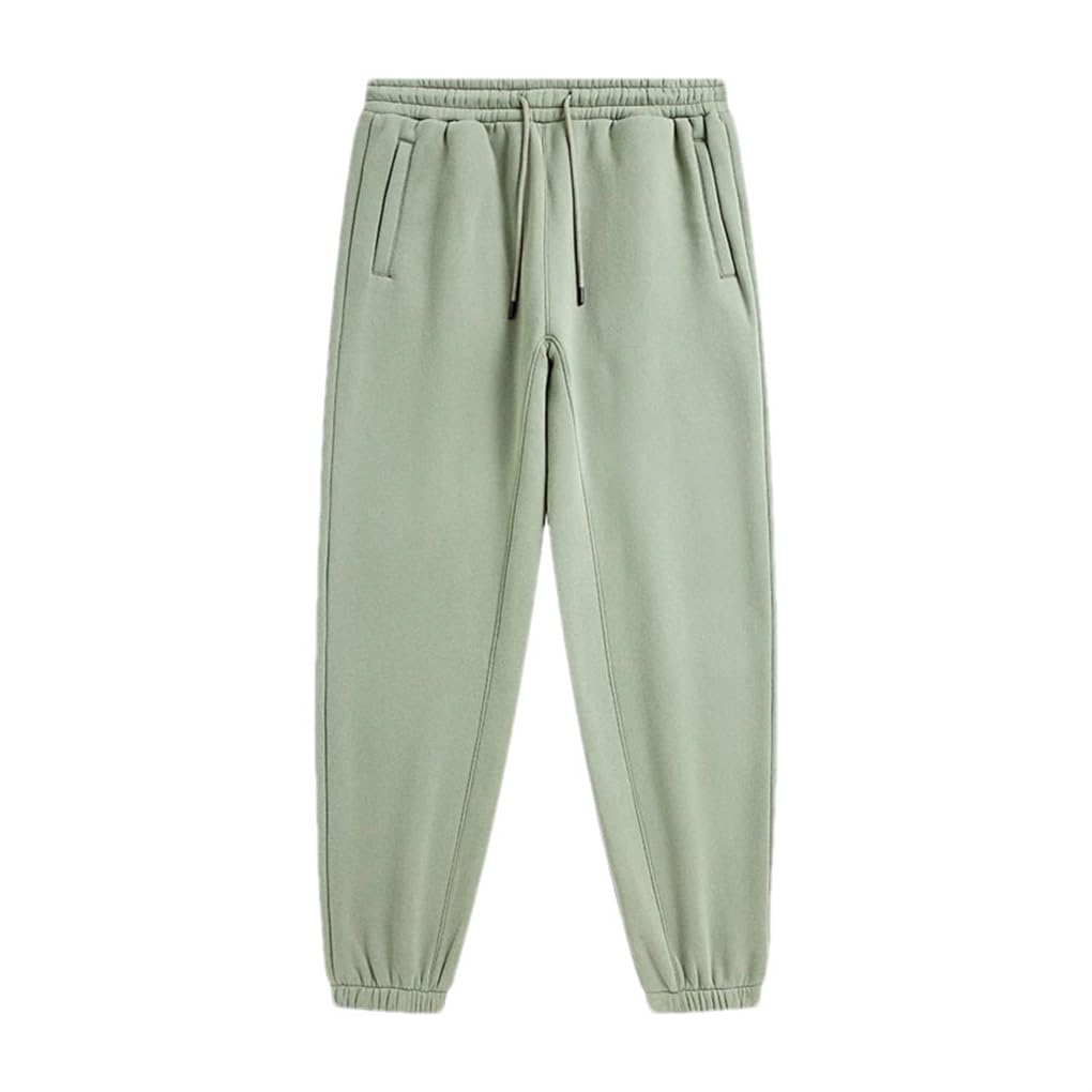 Men Vintage Fleece Sweatpant Unisex Solid Color Loose Hip Hop Winter Joggers Pants