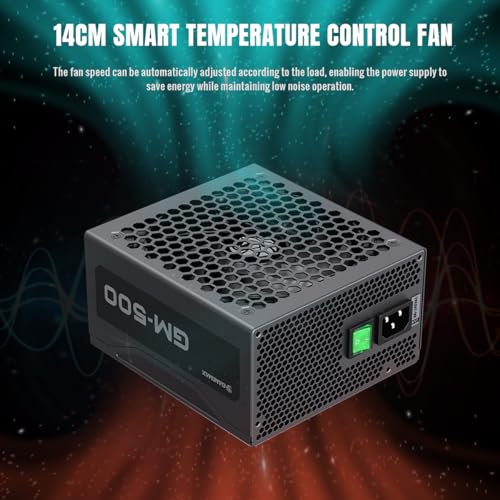 Image of GAMEMAX 500W 80+ Bronze Fully Modular Power Supply, ATX with Active PFC, 100-240V Full Range, Ultra Silent 140mm Fan, Premium Taiwan Capacitors (GM-500 Modular)