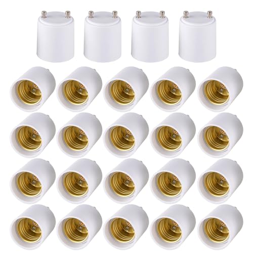 Image of Onite 24-Pack GU24 to E26 Adapter, 600W 320F Heat Resistant Socket Converter, High Power GU24 Bulb Base to E26 /E27 Medium Socket, for Halogen /Incandescent /LED Bulbs (2doz)