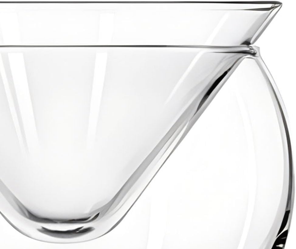 HANABASS Glass Caviar Chiller Server Set Transparent Ice Chamber Bowl and Cone Shaped Serving Dish for Shrimp Cocktail Appetizers Fruit Salad Dessert 4.13 in