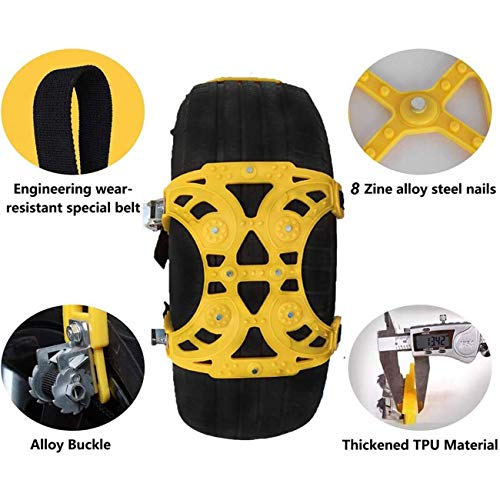 image for Buyplus Upgrade Snow Chains for Cars - 6 Set Emergency Anti Slip Tire 