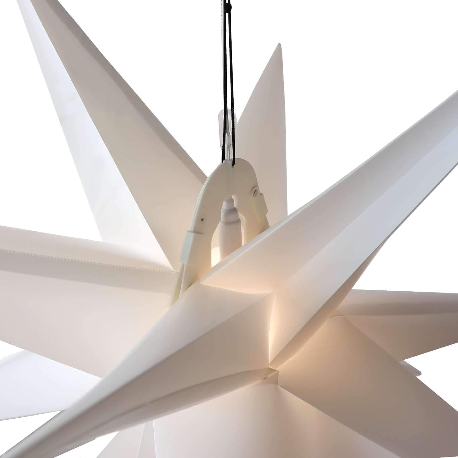 Gartenpirat 3D Leuchtender Weihnachtsstern weiß Ø 100 cm mit 18 Zacken Timer-Funktion Faltstern mit LED-Birne warmweiß Weihnachtsdeko außen innen