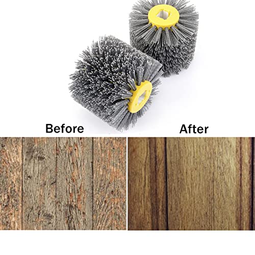 Nylonbürsten #120 Körnung Polierbürste Schwarz Grit Bürste für 19mm Durchmesser Holz Bürsten Maschine (120# / 2Pcs, 120#)