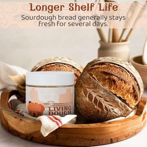 Image of Living Dough - Italian Sourdough Starter Culture - Active & Live Organic Sourdough Starter for Baking - For Artisan Bread, Pizza Dough, Waffles & More