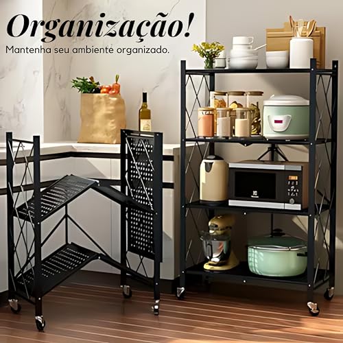 Prateleira Estante Aço Industrial Reforçada Luxo Decoração 125x81x34 cm Escritório Quarto Cozinha Sa