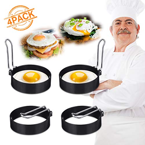 4 Pack ARTISTORE Egg Ring, Round Egg Pancake Maker Mold, Stainless Steel Non
